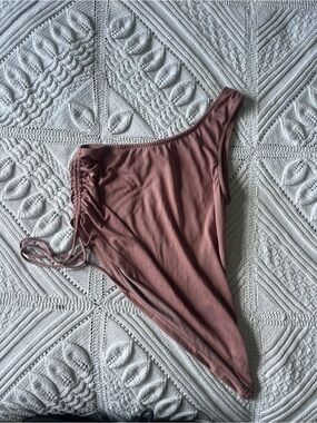 Windsor Dusty Rose Ruched Asymmetrical Going Out Top